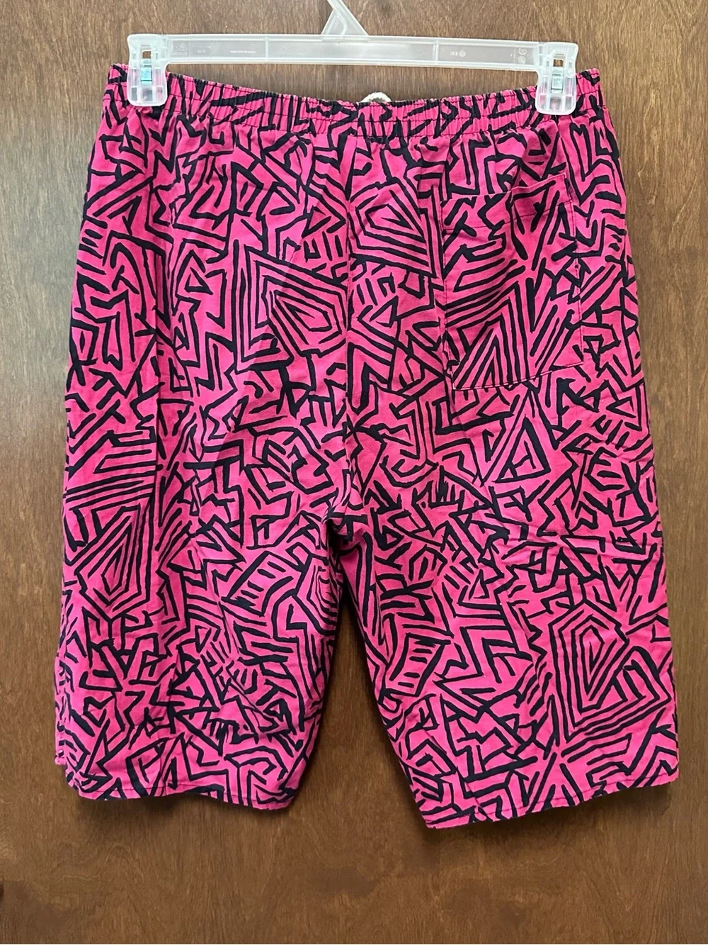 Vintage 80s Sea Mark Bermuda Shorts Men’s L (36-38) Magenta Retro 100% Cotton